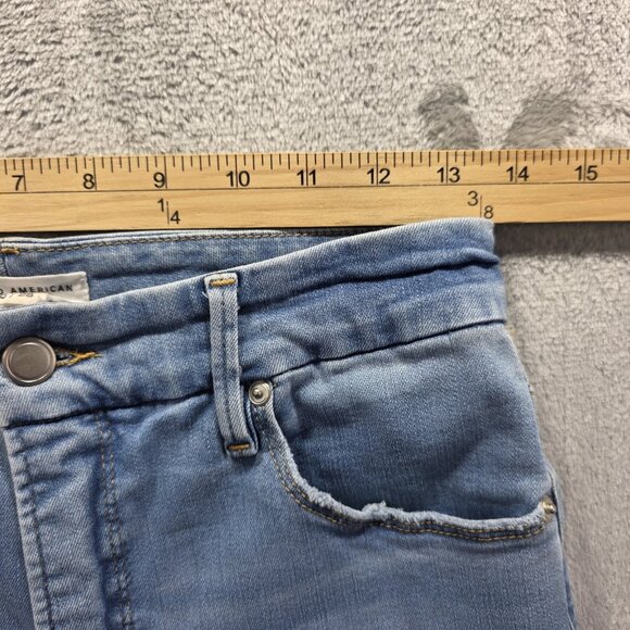 Good American Jeans Womens 6 28 Blue Distressed Raw Hem High Rise Skinny Stretch - Picture 8 of 11